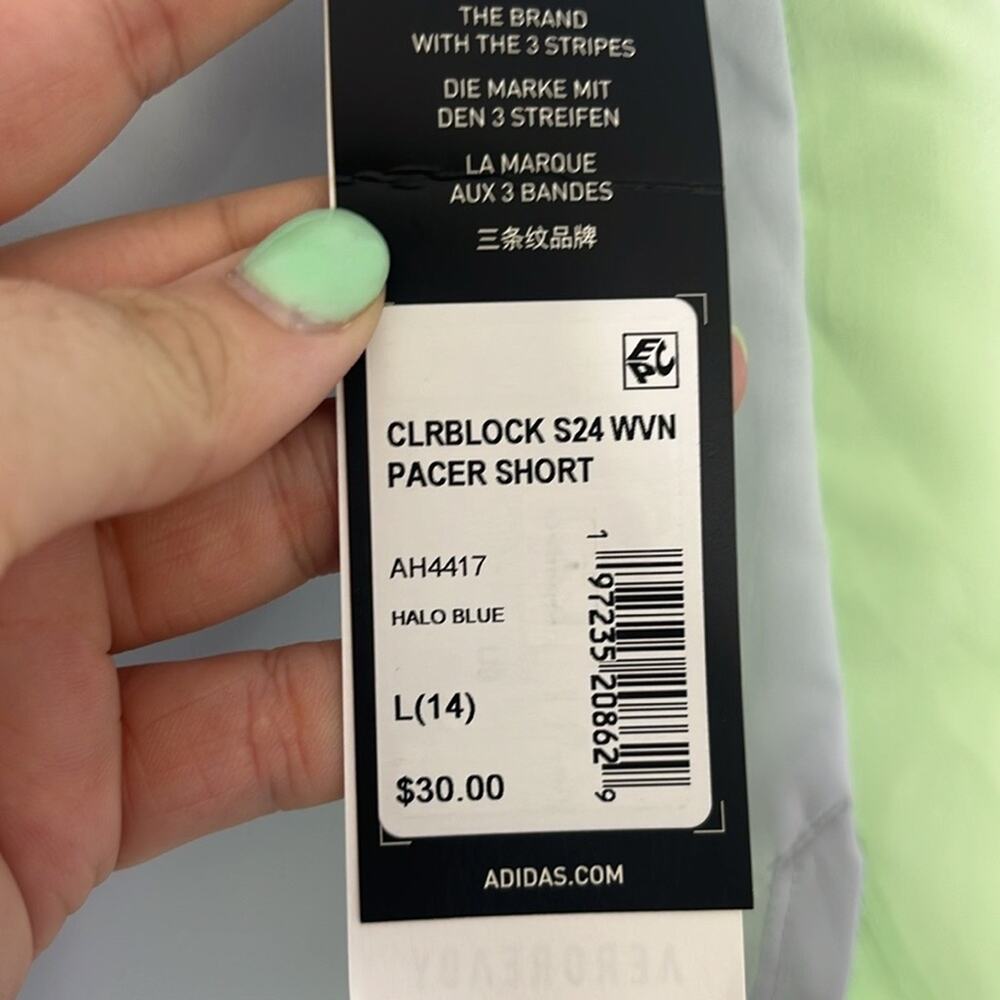 Girls Adidas Color Block Pacer Short Size Large - Picture 4 of 6